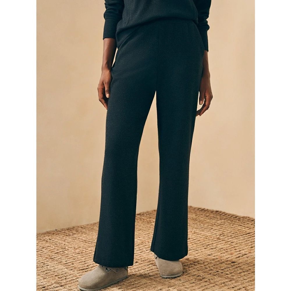 Faherty Legend Lounge Wide Leg Pant XXL Heathered Black Sweatpant Slouchy Comfy